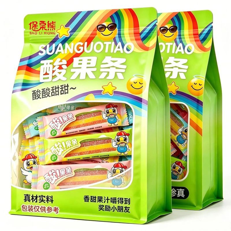 彩虹条软糖网红果条独立' 包装长条甜糖果儿童休闲解馋零食Fruit Rainbow Candy Sweet Juice Candy 'Fruit Rainbow Candy Long Strip Ch