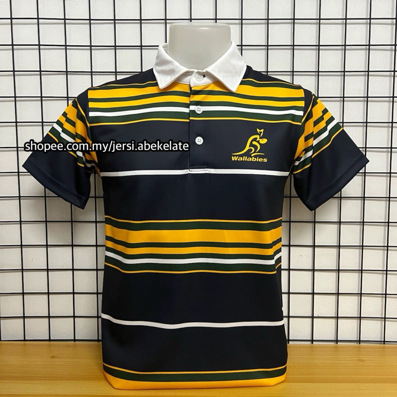 Australia Vintage Ragbi Jersey Collar Polo Tshirt เสื้อไมโครไฟเบอร์