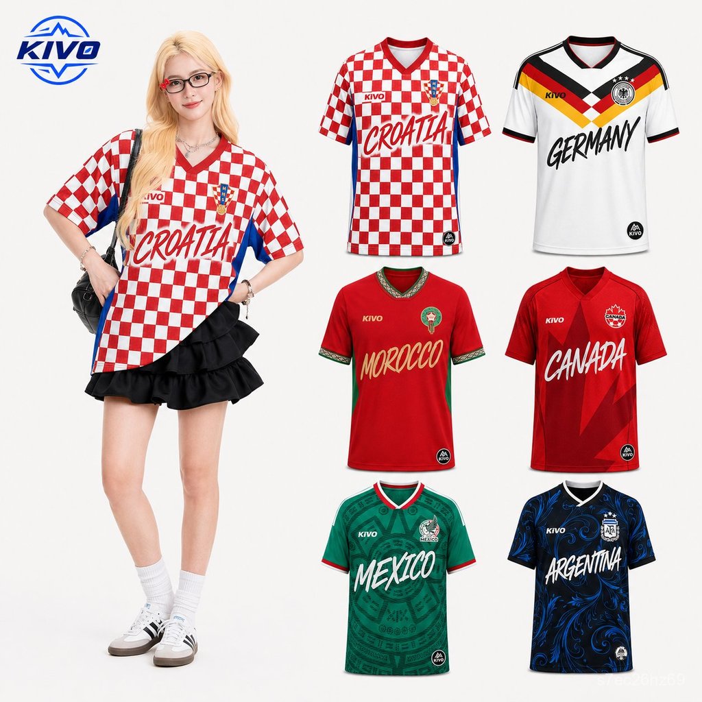 KIVO Jersey Football Oversize เสื้อเชียร์บอลลุคเกาหลี ผู้ชายผู้หญิงใส่ได้ หลายสีหลายทีม เหมาะใส่ถ่ายรูป OOTD