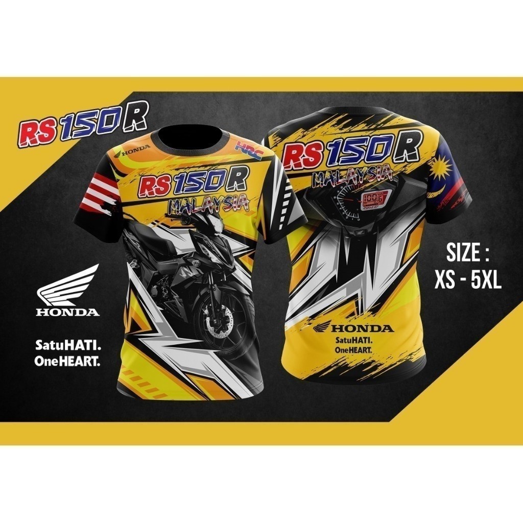 เสื้อยืด honda exclusive rs150r เสื้อยืด 3d ไซส์ xxs-6xl