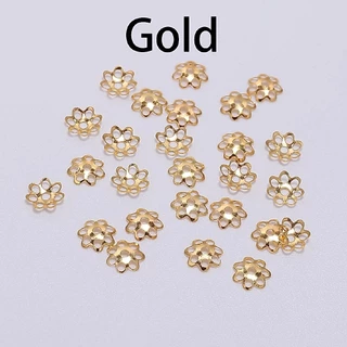 ลูกปัดโลหะลายดอกไม้ 6 มม . 600 ชิ้น / ล็อตสําหรับทําเครื่องประดับ Diy