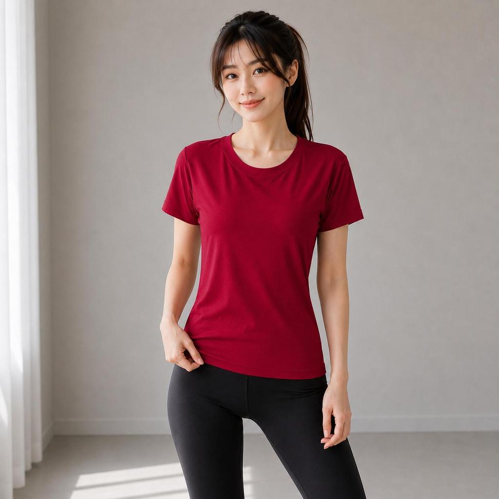 เสื้อยืดผู้หญิงสำหรับออกกำลังกาย เสื้อแขนสั้นกีฬา Active รูปที่ 7