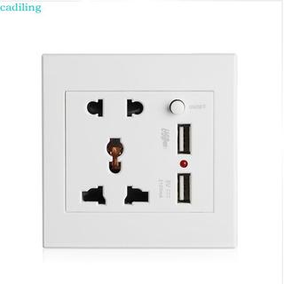 Cadiling Socket + 2 USB + สวิตช์ Wall Socket Charger AC สําหรับ DC Power Adapter Plug Outlet Pane