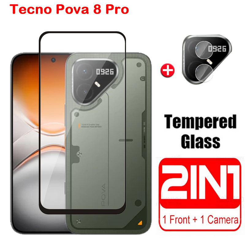 กระจกนิรภัยสําหรับ Tecno Pova 8 Pro 4G 5G 2026 ป้องกันหน้าจอคลุมทั้งหมดฟิล์มป้องกันโทรศัพท์สําหรับ Pova8Pro Pova8 เลนส์กล้อง