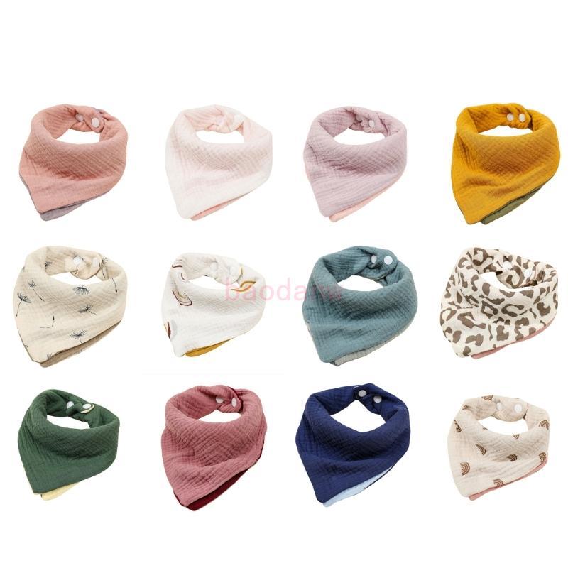 BDW Gauze Bib คอ Kerchief Muslin Bib Baby Unisex Feeding Bibs พยาบาล Burp ผ้า