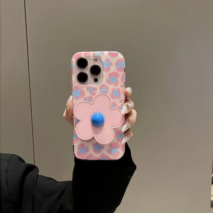 เคสโทรศัพท์เหมาะสําหรับiPhone 7 8 X XS XR XSMAX 11 12 13 14 15 16 17 Pro max Plus Air Blue Leopard Print + ดอกไม้Shock-Resistant Shock-Resistantป้องกันกรณีAll-Included Case 9JEZ