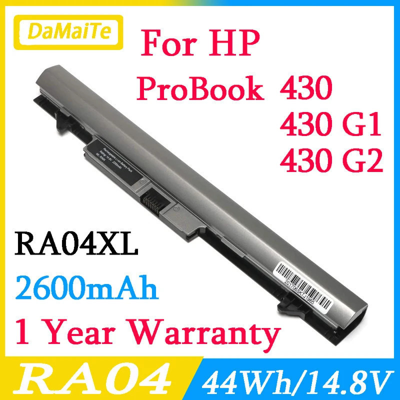 44WH 14.8V RA04 RA04XL แบตเตอรี่แล็ปท็อปสำหรับ HP Probook 430 G1 430 G2 HSTNN-IB4L HSTNN-IB5X H6L28E