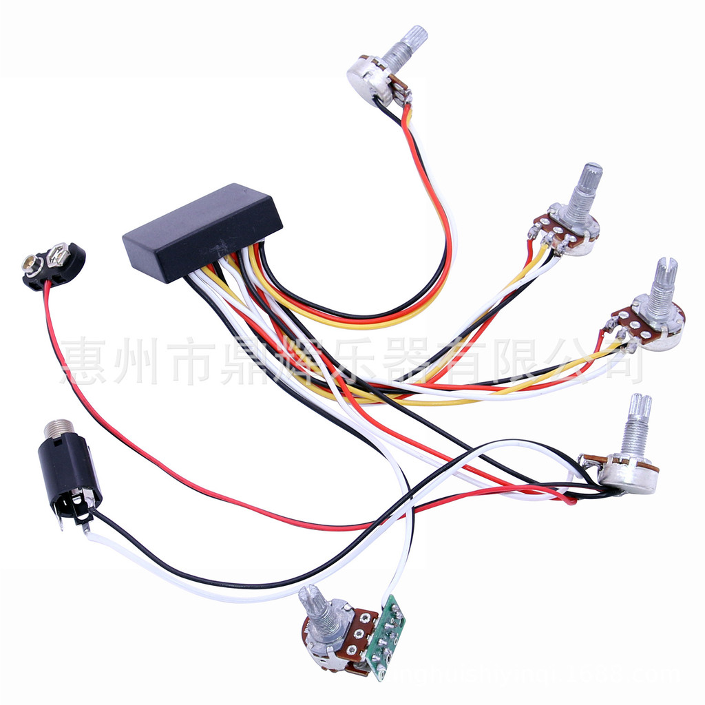 3-Segment Electric Bass Active Pickup Tone Adjustment Line Electric Bass Front Amplifier Line การกํา