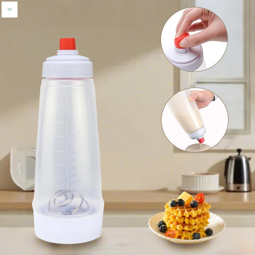 Hand Crank Batter Mixer Dispenser ทนทาน PP Quick Stirring สะดวกพกพาสําหรับครัวเครื่องมือ