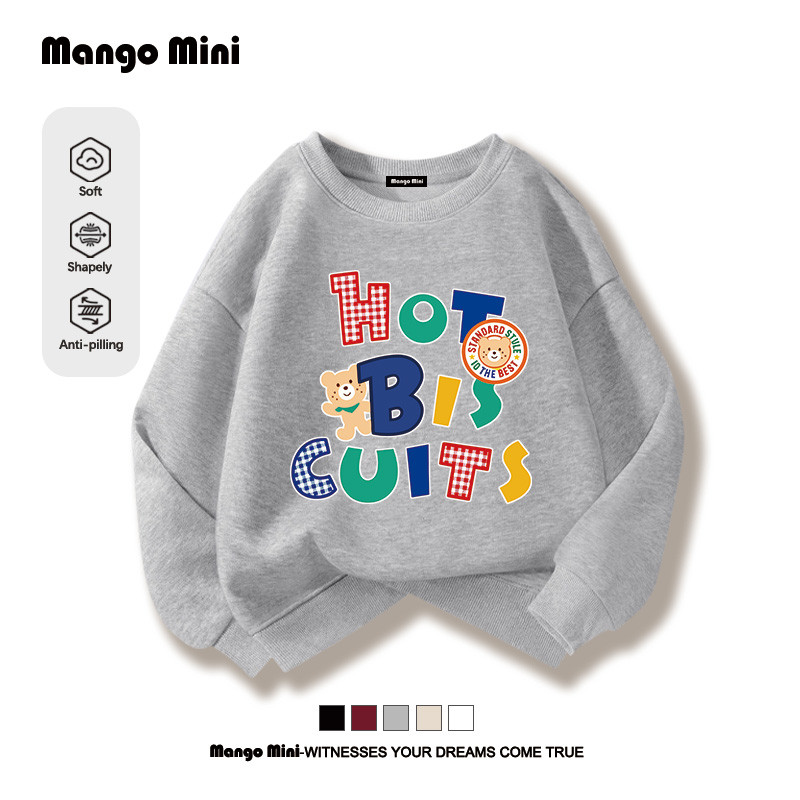 เสื้อแขนยาวเด็ก Sweatshirt T−shirt สำหรับ เด็กชายและเด็กหญิง รวมสี พิมพ์อินเทรนด์ที่เรียบง่าย (ส่งเร็ว จัดส่งจากไทย)