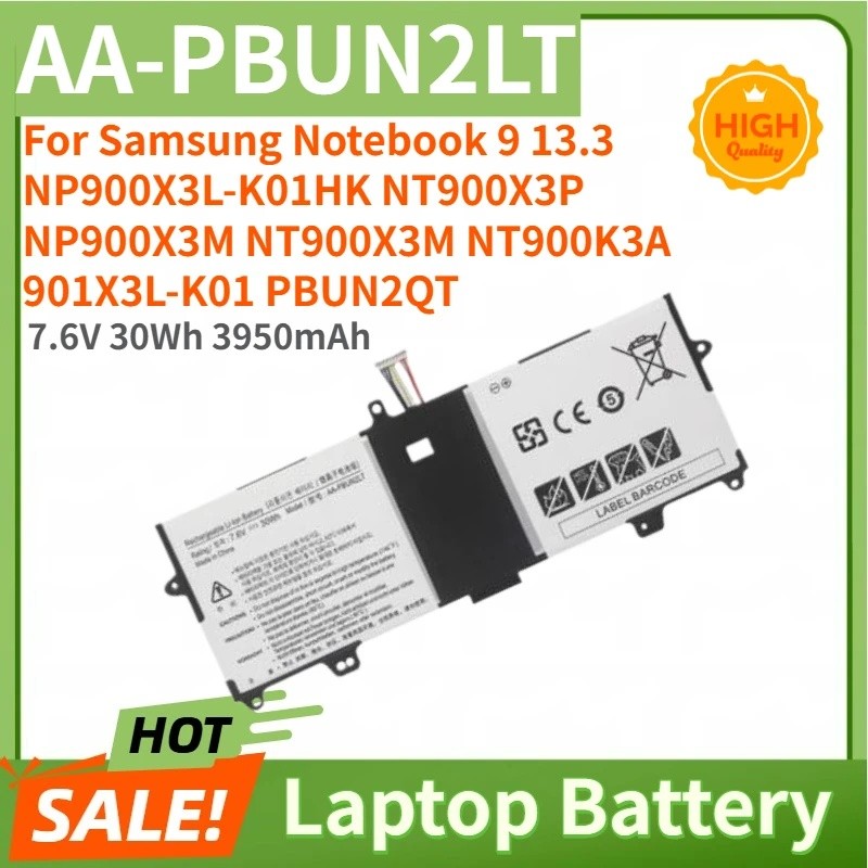 AA-PBUN2LT แบตเตอรี่แล็ปท็อปคุณภาพสูง 7.6V 30Wh 3950mAh สําหรับ Samsung Notebook 9 13.3 NP900X3L-K01