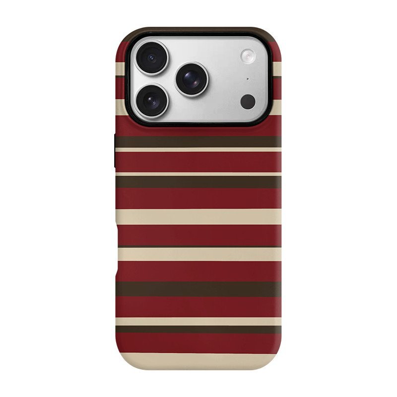 เคสโทรศัพท์ลายสีน้ําตาลแดงย้อนยุคเหมาะสําหรับ iPhone17ProMax/16/15/13Pro/12/11/Samsung S25 Ultra Sho
