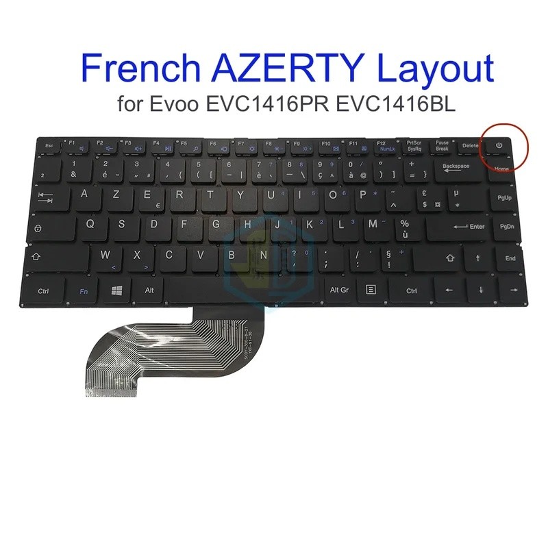 SP ละตินรัสเซีย US PT-BR IT แป้นพิมพ์ฝรั่งเศสสําหรับ Evoo EVC141 6PR EVC141 6BL แล็ปท็อปบางเฉียบ fit