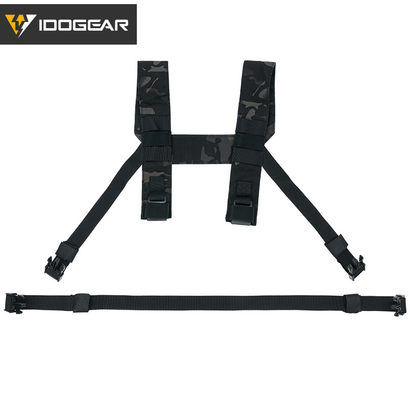 IDOGEAR สายคล้องไหล่และสายรัดหลัง H สําหรับ Chest Rig 3317-B