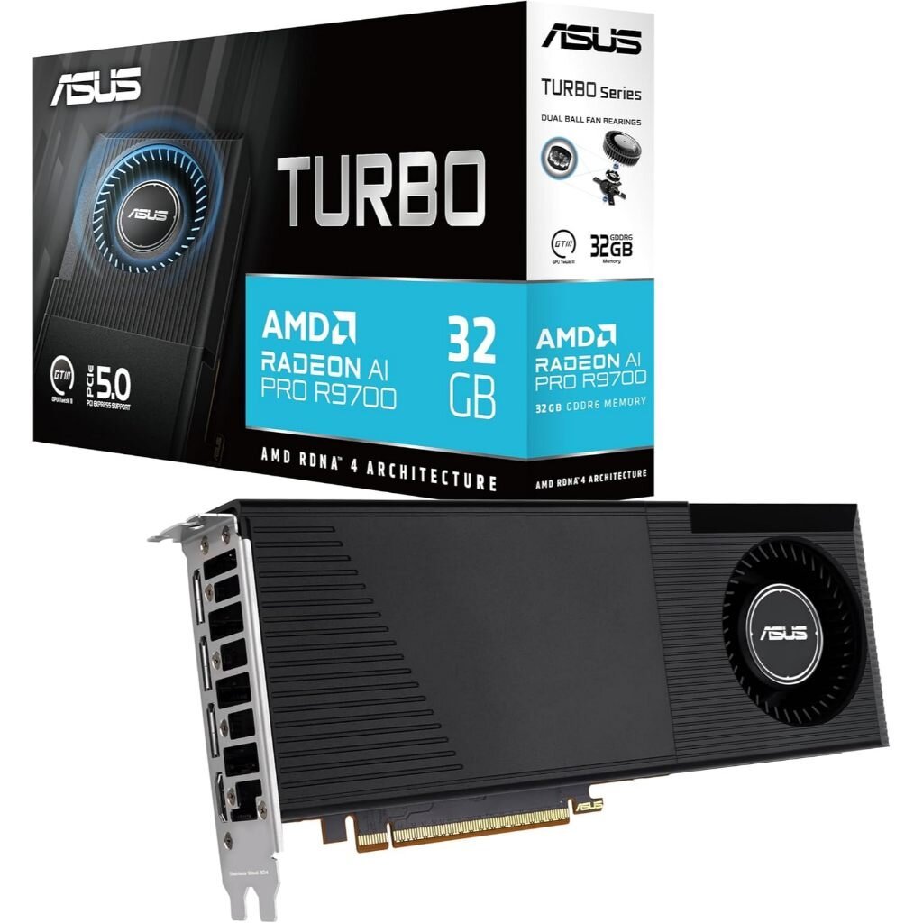 ASUS TURBO Radeon AI PRO R9700 32GB GDDR6 : TURBO-AI-PRO-R9700-32G