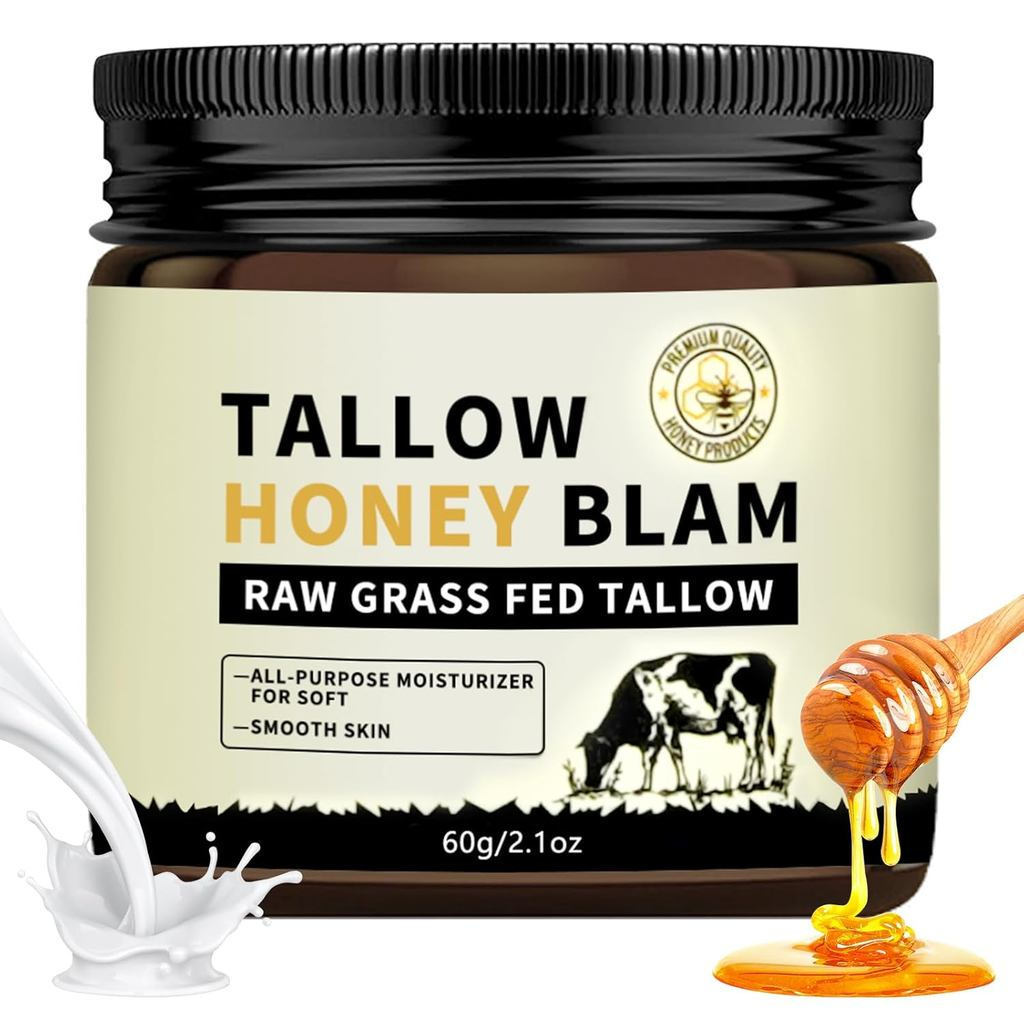 Organic Herbal Beef Alcohol Honey Balm, Facial Body Moisturizer, Deep Nourishing Sensitive Easy-to-G