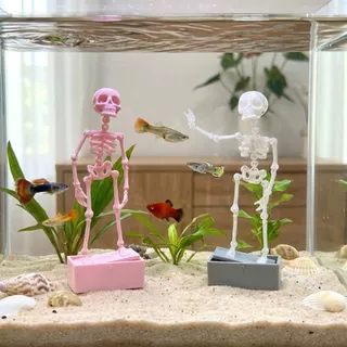 ถัดไป‌ โครงกระดูกเต้นรํา Aquarium Bubbler, 3D พิมพ์พลาสติกถังปลา Dance Skull เครื่องประดับ, Creative Air Driven พร้อม Air Tube Gothic แบบไดนามิกโครงกระดูก Bubbler ฮาโลวีน Decor