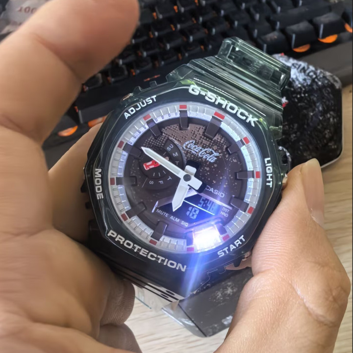 เหมาะสําหรับ GShock x Coca-Cola แปดเหลี่ยม Oak GA-2100CC-3A GA-2100VB-1A VIRTUAL BLUE สายนาฬิกาเรซิ่