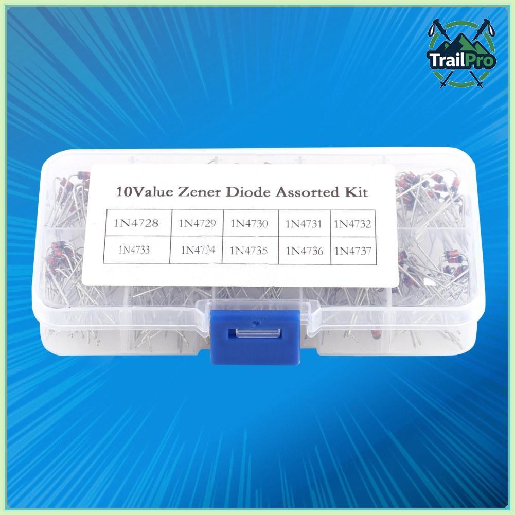 TrailPro 1W Zener Diodeสารพันชุดชุด200ชิ้น10ค่าแรงดันไฟฟ้าไดโอดควบคุม1N4728 1N4729 1N4730 1N4731 1N4