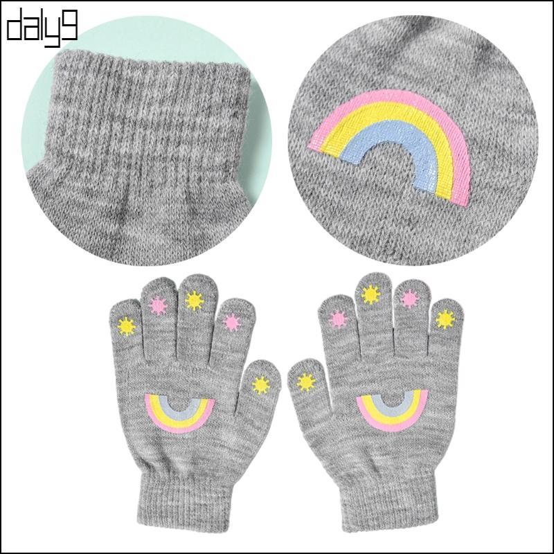 Dal ถัก Mittens สําหรับเด็กผู้หญิงเด็กฤดูหนาวโครเชต์หนา Mitten สําหรับ 4-8Years