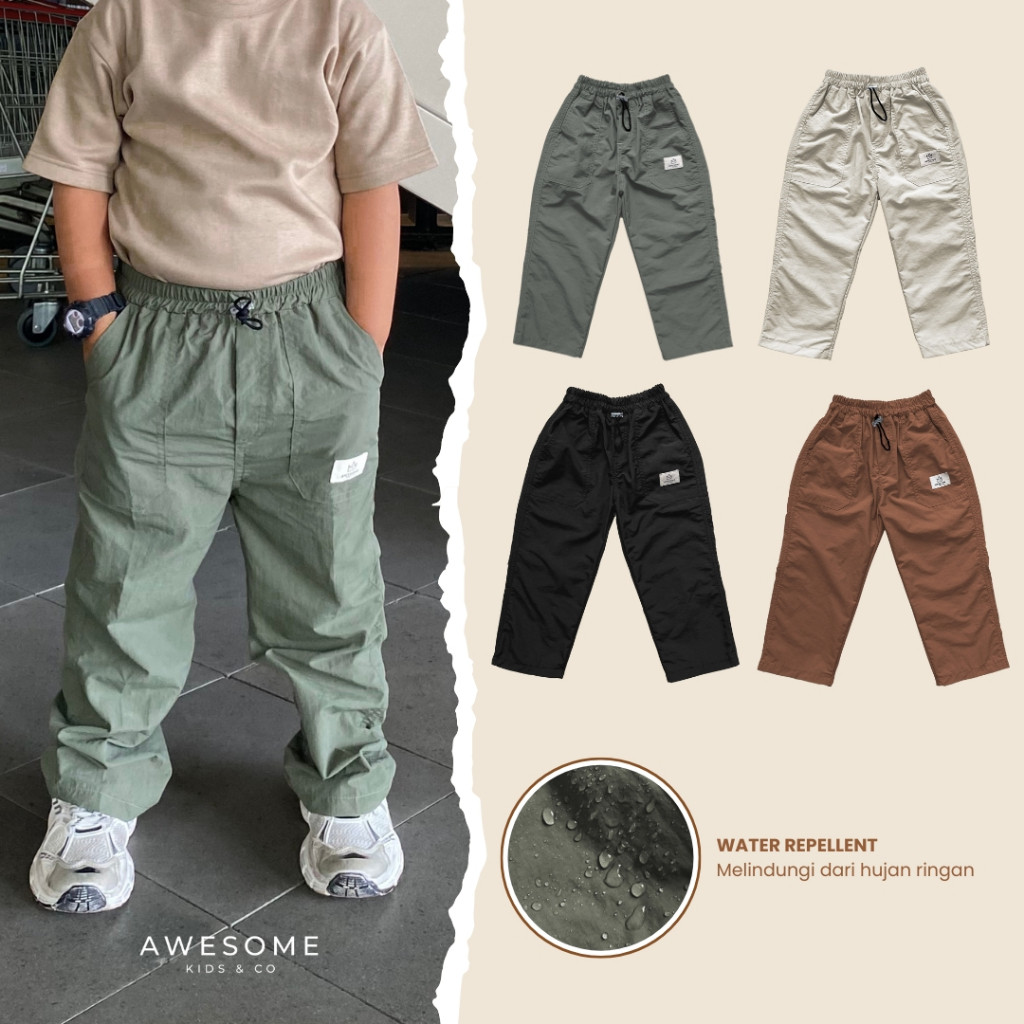 HORANSHOP AWESOMEKIDS 2-10th Mika Street Pants กางเกงร่มชูชีพสําหรับเด็กชายและเด็กหญิงกางเกงฝึกซ้อม