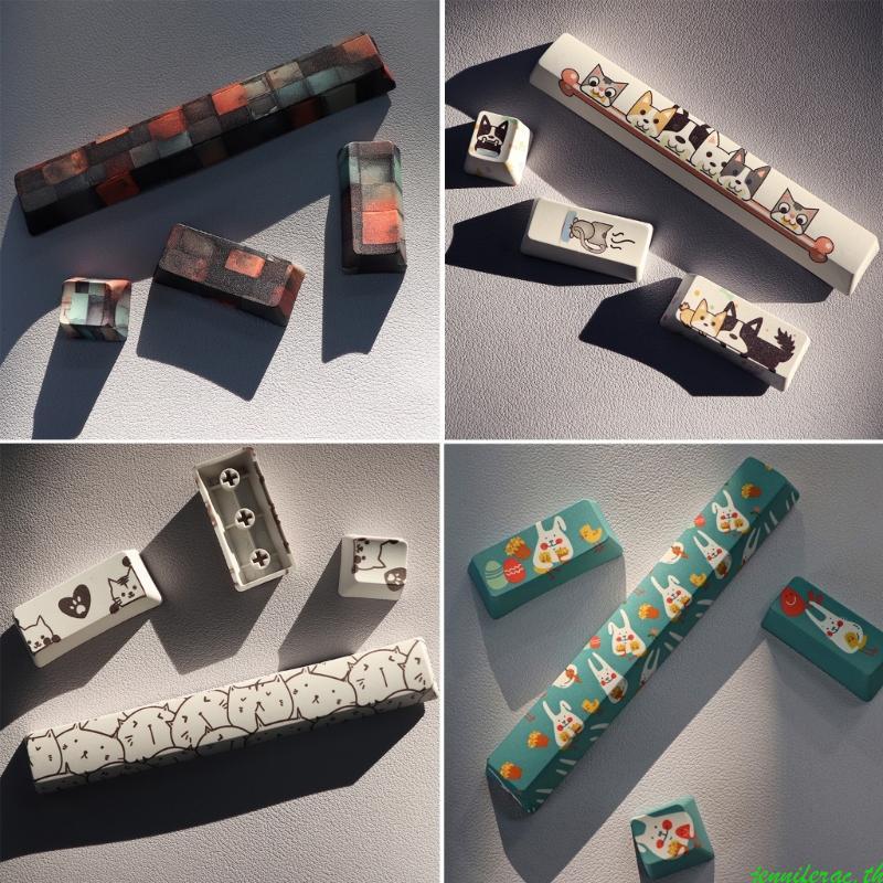 Jenniferac Dye-Sibbed PBT 4 Keycaps Keycap Spacebar Keycap Esc Keycap ใส่ Keycap ทนต่อการสึกหรอ Keyc