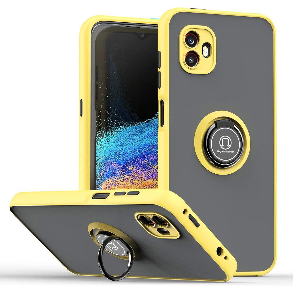 สําหรับเคส Samsung Galaxy XCover6 Pro,เคสโทรศัพท์ขาตั้งกันกระแทกสองชั้นพร้อมที่วางแหวนหมุนได้สําหรับ