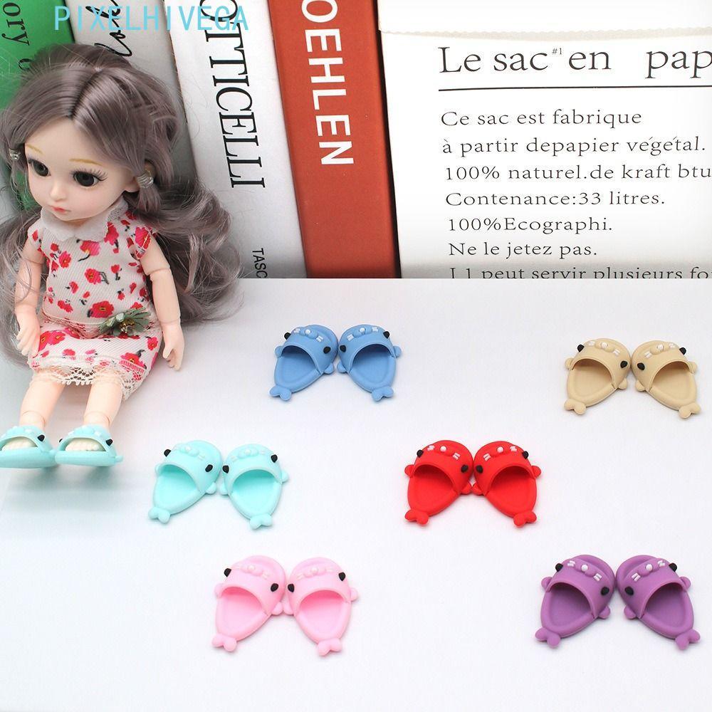 PIXELHIVEGA Ob11 Shark แตะ, Mini Shark Shape BJD12 ตุ๊กตารองเท้า,ตุ๊กตาอุปกรณ์เสริมรอบ Toe การ์ตูนรอ