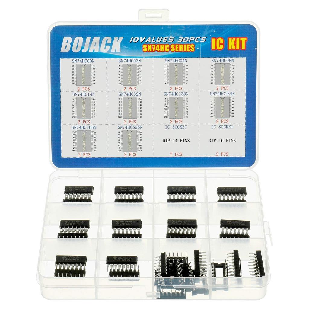 BOJACK 10 ค่า 30 ชิ้น Series Shift Output Registers IC ชิป,รวม:SN74HC00N SN74HC02N SN74HC04N SN74HC0
