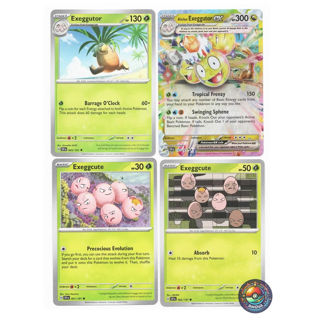 Alolan Exeggutor ex 133191 - Surging Spark – Terra Pokemon Evolution 4 ล็อตการ์ด ส่งตรงจากญี่ปุ่น