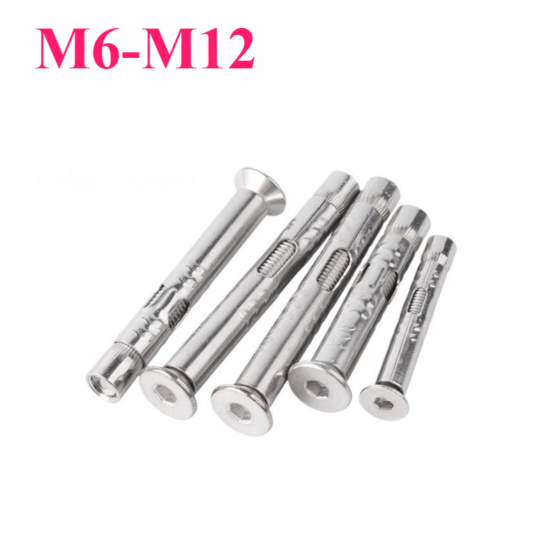 พุ๊ก พุก หัวหกเหลี่ยม  แหวนอีแปะ Drop in expansion anchor hex bolts (พร้อมส่ง) คุณภาพสูง/M6-M12【SY8】
