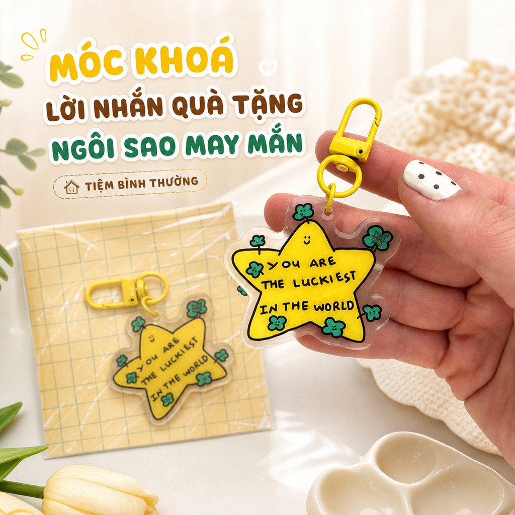 LUCKY STAR GIFT MESSAGE KEYCHAIN - NORMAL SHOP nlp