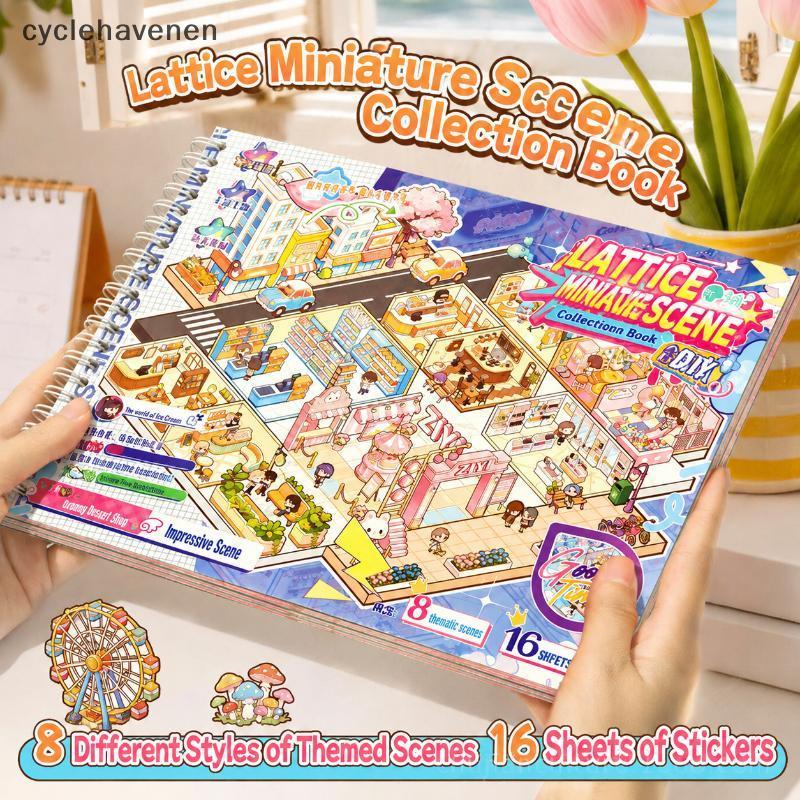 (GOOD) สนุก 3D Themed Mini ฉาก Stiers 8 รูปแบบความเครียดบรรเทาสติกเกอร์แบบใช้ซ้ําได้สําหรับ Scrapbooking ไดอารี่ Journaling DIY Craft Supplies (ใหม่)