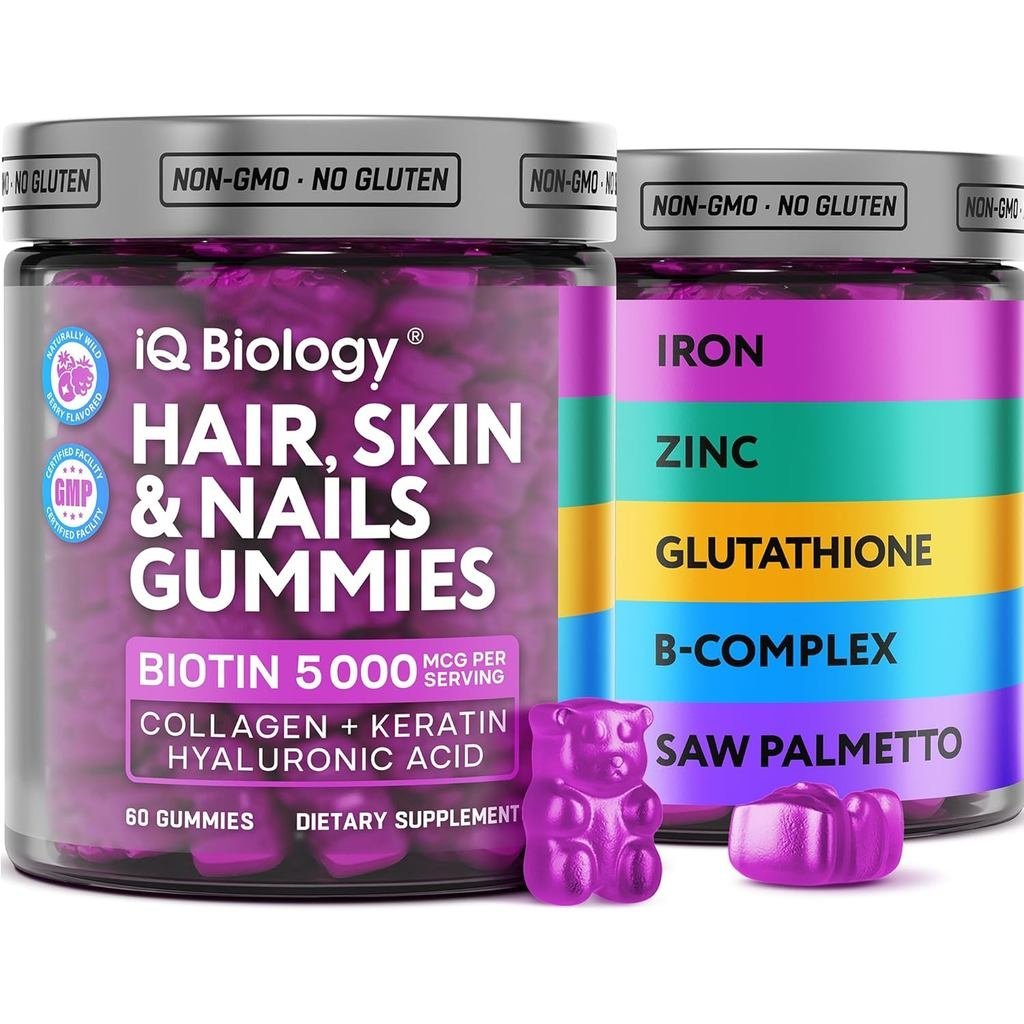 Biotin for Hair Skin and Nails s for Women & Men Hair Loss Gummy with Extra Strength Biotin ( B7) Co
