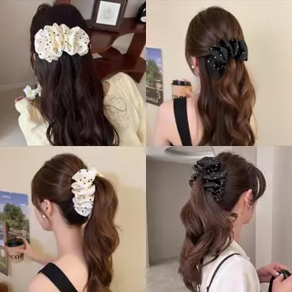 พร้อมส่ง กื๊บหนีบผม กิ๊บกล้วย สไตล์เกาหลี acsr01 ลายจุด สำหรับผู้หญิง เครื่องประดับผมแฟชั่น กิ๊บแฟชั่น เก็บผม น่ารัก