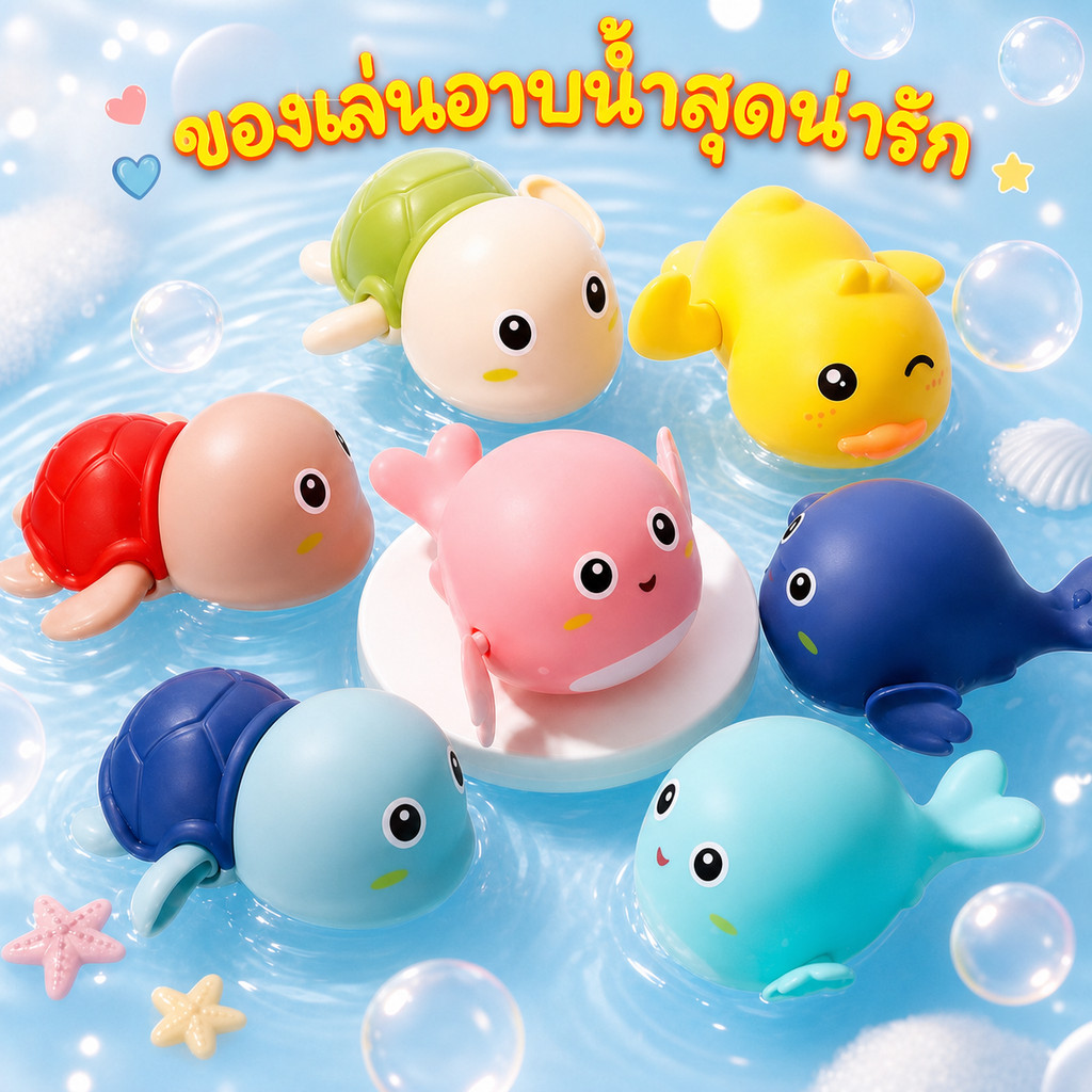 ของเล่นน้ํา ของเล่นลอยน้ำ เต่าของเล่น เต่าไขลานว่ายน้ำ ของเล่นเด็ก