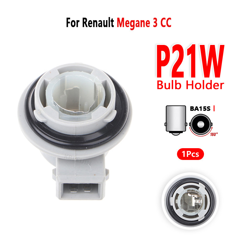 BA15s P21W 1156 ไฟตัดหมอกด้านหลังซ็อกเก็ตสําหรับ Renault Megane 3 CC 1 ชิ้น 12V