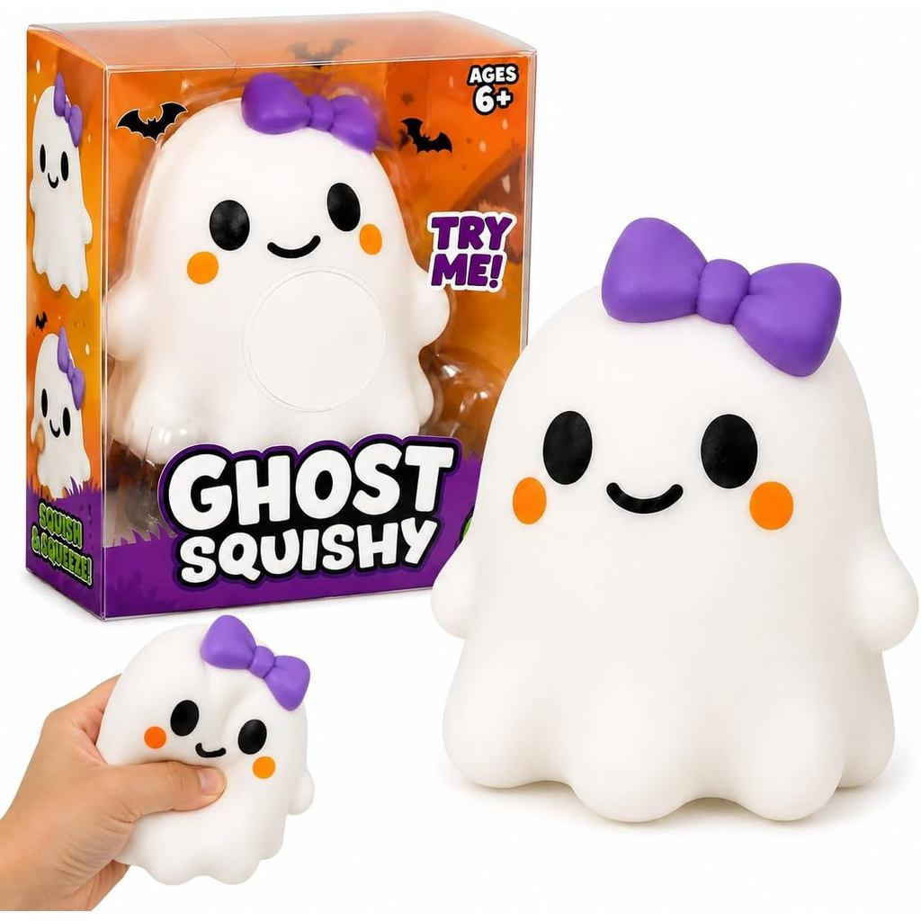 น่ารัก Ghost Squishy 5.7 นิ้วจัมโบ้นุ่มช้า Rising Squeeze Fidget ชายหญิงรูปแบบฮาโลวีนความเครียดบรรเทาโต๊ะอุปกรณ์เสริม Party Favor Kawaii ตกแต่งห้องเรียนของขวัญ