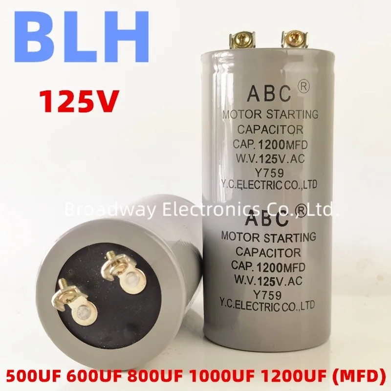 CD60 ABC มอเตอร์เริ่มต้นตัวเก็บประจุ 125V 50UF 50MFD 500UF 500MFD 600UF 600MFD 800UF 800MFD 1000UF 1