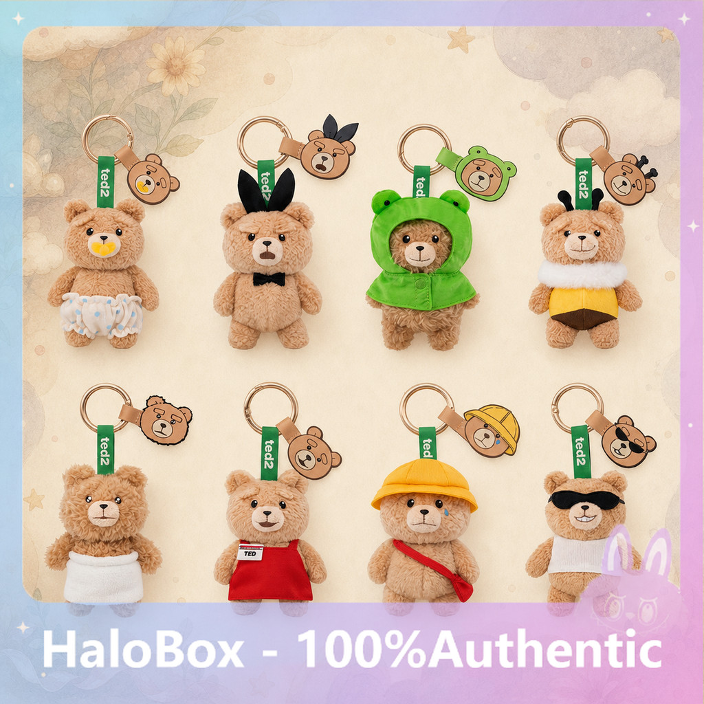 POPMART GONGMING < Ted2 > Baby Ted Movable Plush Series จี้ Mystery Box เครื่องประดับแท้