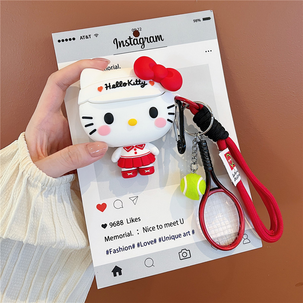 2026 สินค้าใหม่ Original Boutique hellokitty ไม้เทนนิสเหมาะสําหรับ airpodspro3 เคสป้องกัน Apple หูฟั