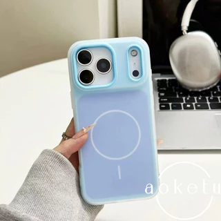 เคสโทรศัพท์แม่เหล็กเยลลี่ทูโทน 2-in-1 เหมาะสําหรับ iPhone 15, 16, 17 Pro Max รวมทุกอย่างฝาครอบซิลิโคนป้องกันการตก