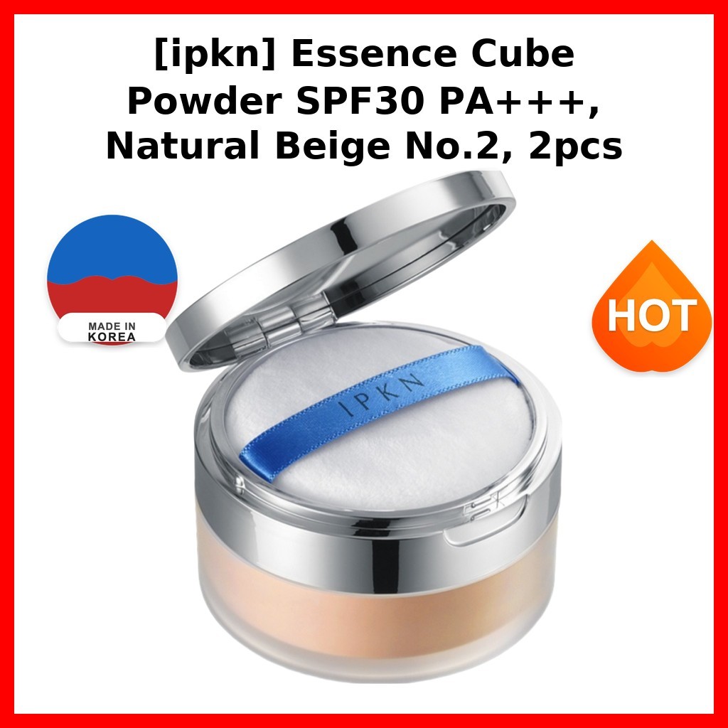 [ipkn] Essence Cube Powder SPF30 PA+++, Natural Beige No.2, 2 ชิ้น / แป้งเกาหลี / SPF30 Protection b