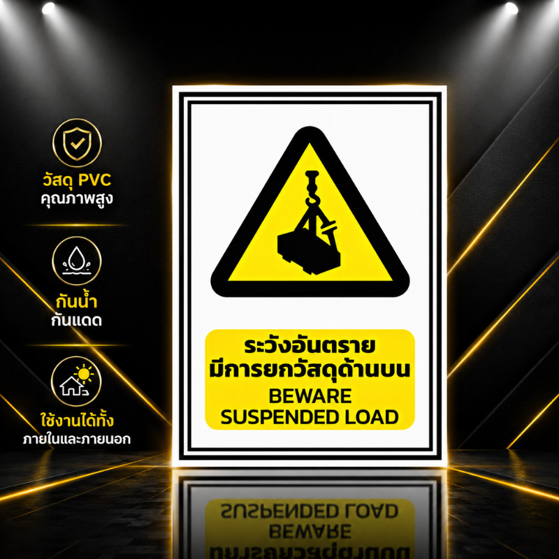 ZB1 HOME สติกเกอร์ป้ายเซฟตี้ "ระวังอันตราย มีการยกวัสดุด้านบน" / "ระวังศรีษะ" ป้ายเตือนความปลอดภัย ป