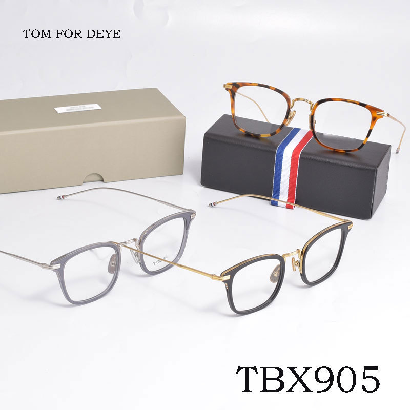 วัณโรค #Glasses กรอบ TBX905 กรอบแว่นตาออปติคอลโลหะผสมแผ่นธุรกิจแว่นตาแบน