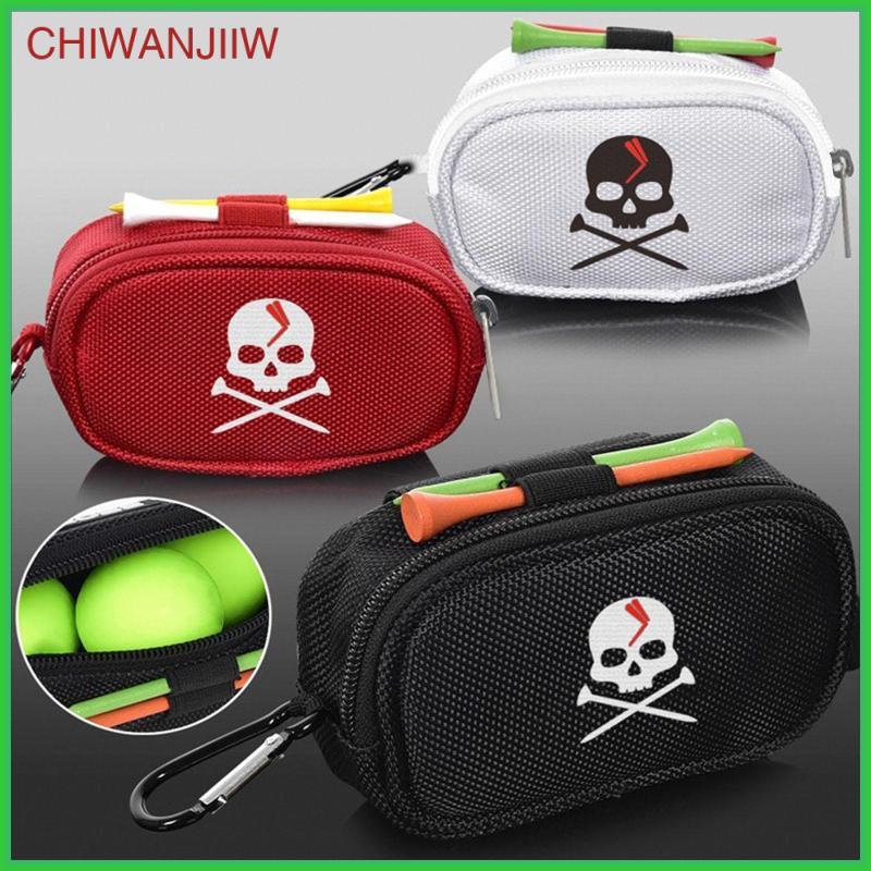 [chiwanjiiw] Golf Ball Pouch Storage Case Organizer Mini Pocket Zipper Tee Holder Belt กระเป๋าคาดเอว Golf Divot Repair Tool Holder ผ้าโพลีเอสเตอร์เหมาะสําหรับผู้หญิง
