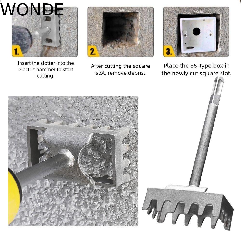 WONDE Square Socket Puncher, Square-handle 4 Pits Slotting Square Hole Cutter, Creative Punch Round-