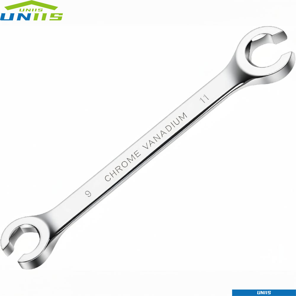 UNIIS Flare Nut ประแจ, 8-19 มม.เปิดแหวน Spanner, เครื่องมือซ่อมกระจก Double Head สายเบรคประแจซ่อมรถยนต์