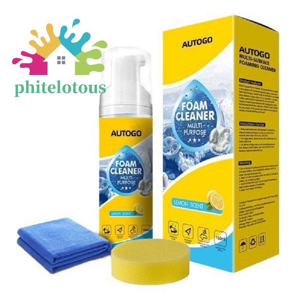❤ Phitelotous Multi-Enzyme Foam Cleaner Easy To Operate ภายในรถโฟมทําความสะอาดสําหรับรถยนต์ห้องครัวห