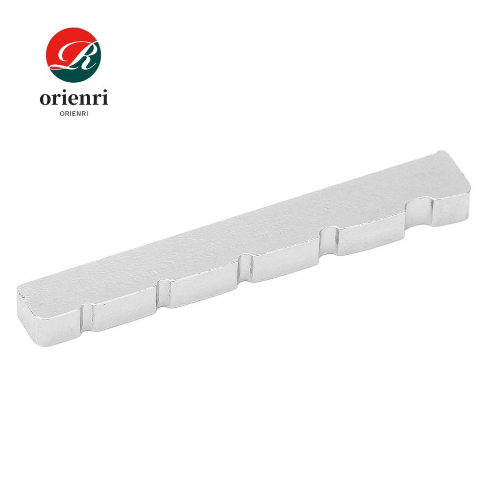 ORIENRI Guitar Nut, วัสดุโลหะ 5 String Design Bass Guitar Nut, Premium Pre-cut Slotted Silver Electr